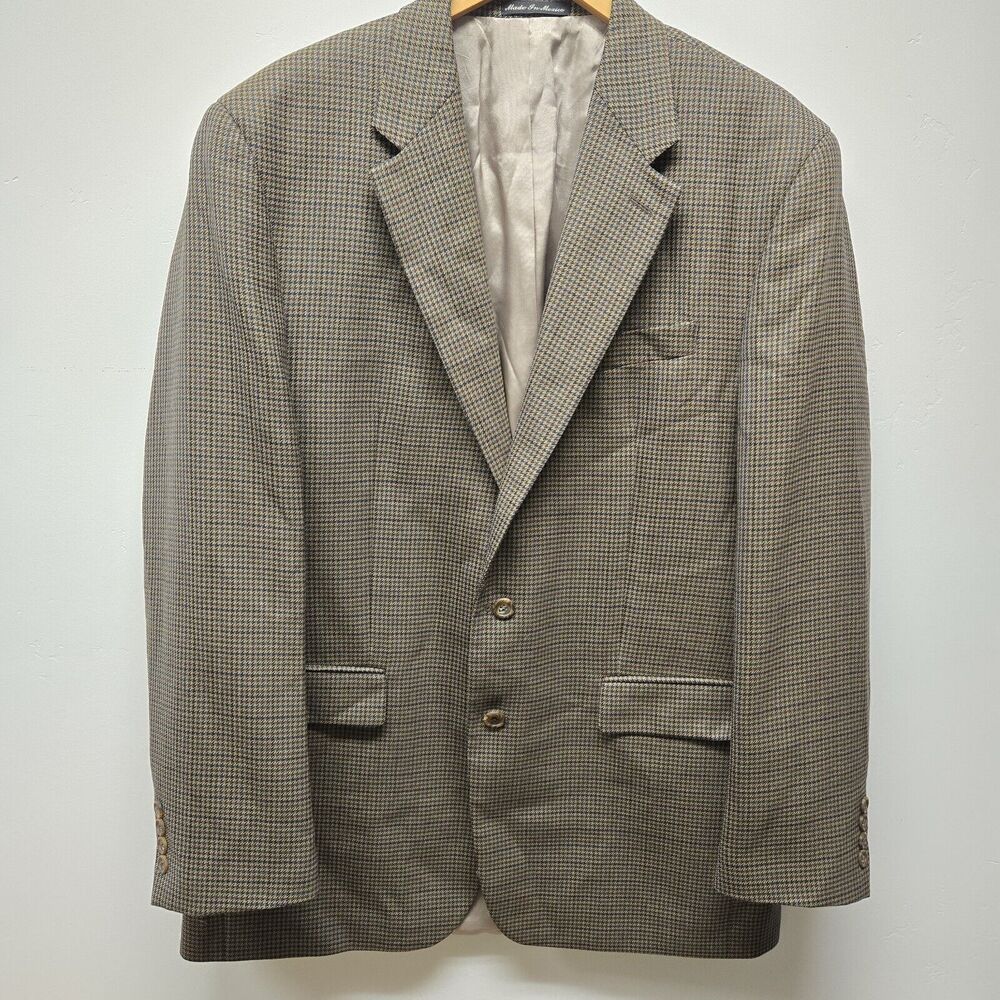 Lauren Ralph Lauren Blazer Mens sz 44L Sports Coat Wool RN# 90736 Houndstooth